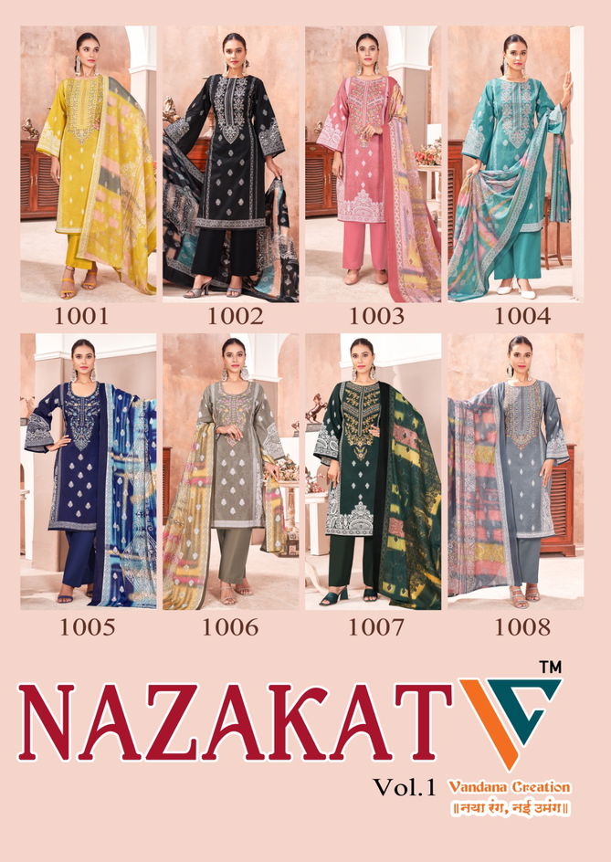 Vandana Nazakat Vol 1 Cotton Pakistani Dress Material Wholesalers In Delhi
